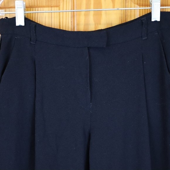 Top Shop Black Striped Dress Pants 6 - Elastic Waist Workwear Trousers - Picture 14 of 16